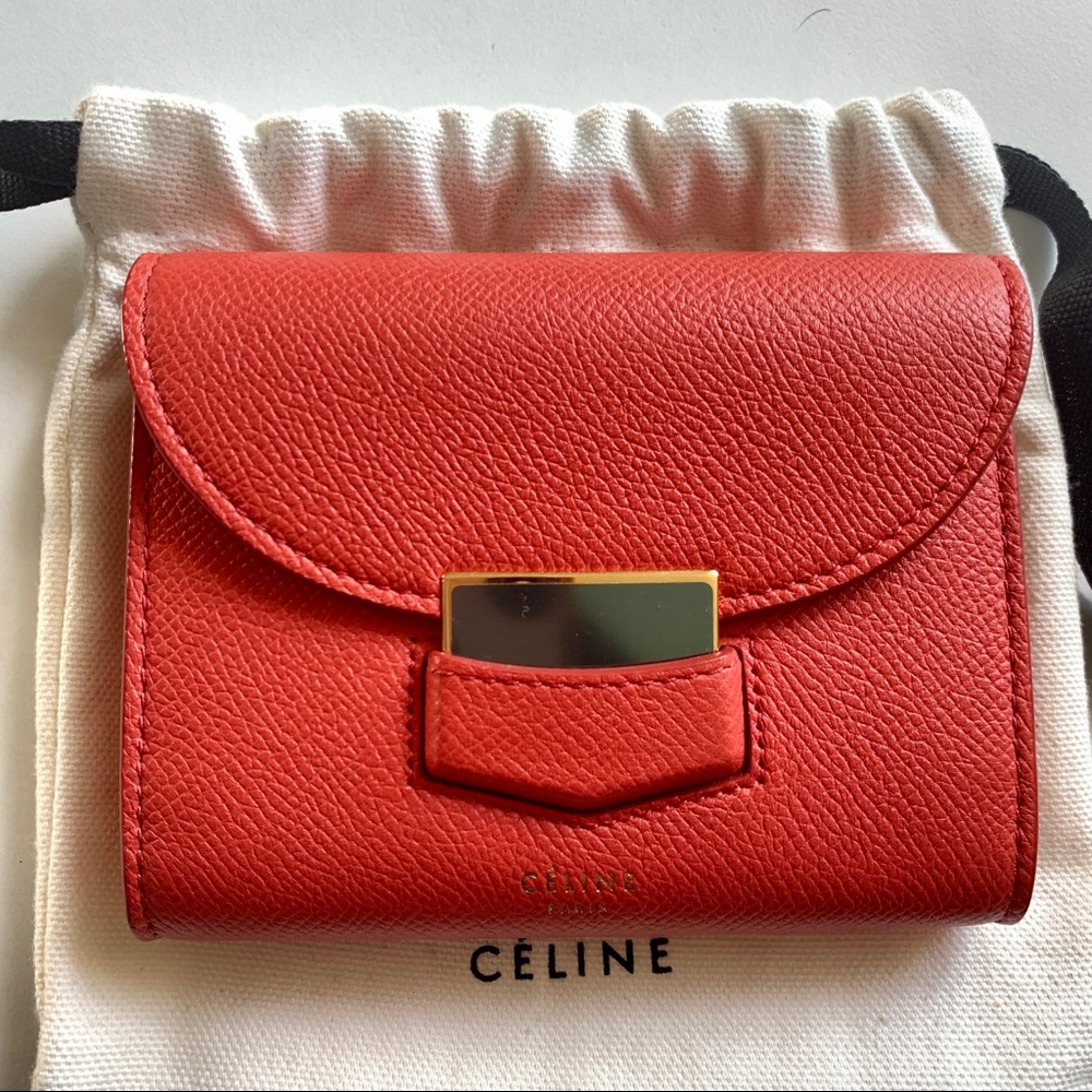 NWT Celine Trotteur  Red Wallet Card Holder